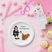 Happy Thanksgiving Pilgrim in der Türkei Pappteller (Party)