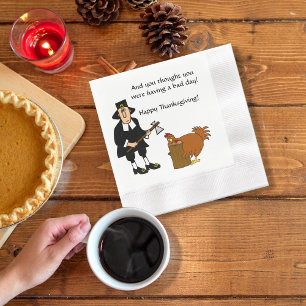 Happy Thanksgiving Pilgrim in der Türkei Serviette