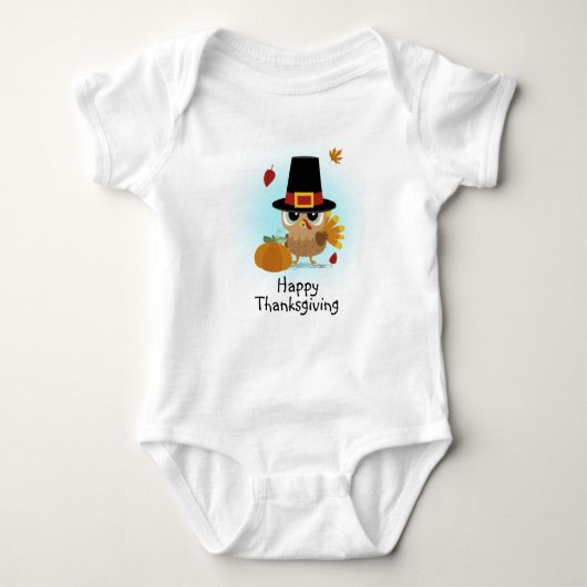 Happy Thanksgiving Pilgrim Türkei Baby Strampler (Vorderseite)