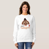 Happy Thanksgiving Pilgrim Türkei Sweatshirt (Vorne ganz)