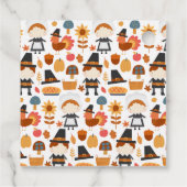 Happy Thanksgiving Pilgrims ernten Muster Geschenkanhänger (Rückseite)