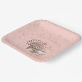 Happy Thanksgiving Pink Türkei und Pumpkins Pappteller (Gewinkelt)