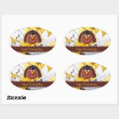 Happy Thanksgiving, populäres Design, Oval Sticker (Blatt)