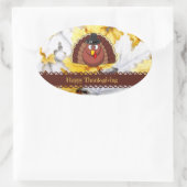 Happy Thanksgiving, populäres Design, Oval Sticker (Tasche)