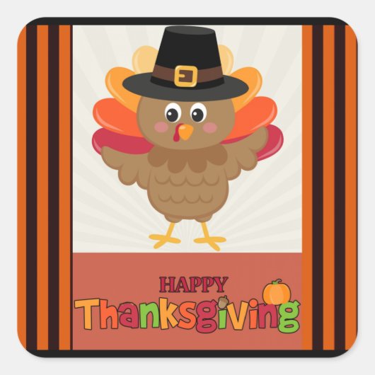 Happy Thanksgiving, populäres Design, Oval Sticker (Vorderseite)