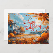 Happy Thanksgiving Postcard Feiertagspostkarte (Vorne/Hinten)