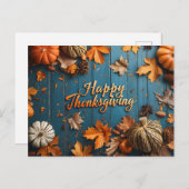 Happy Thanksgiving Postcard Feiertagspostkarte (Vorne/Hinten)