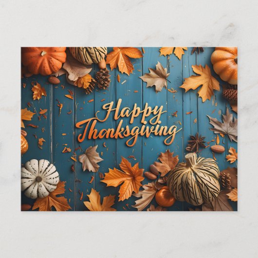 Happy Thanksgiving Postcard Feiertagspostkarte (Vorderseite)