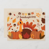 Happy Thanksgiving Postcard Postkarte (Vorne/Hinten)