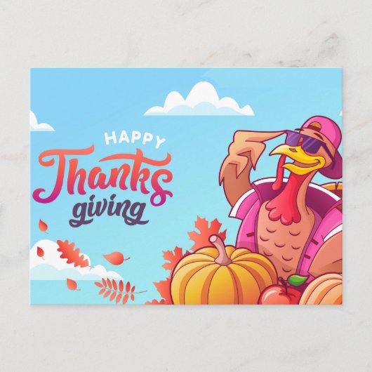 Happy Thanksgiving Postcard Postkarte (Vorderseite)