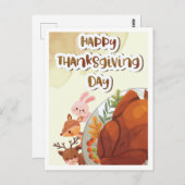 Happy Thanksgiving Postcard Postkarte (Vorne/Hinten)