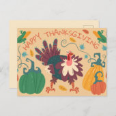 Happy Thanksgiving Postcard Postkarte (Vorne/Hinten)