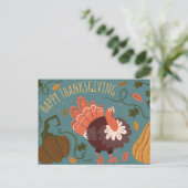 Happy Thanksgiving Postcard Postkarte (Stehend Vorderseite)