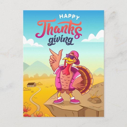 Happy Thanksgiving Postcard Postkarte (Vorderseite)