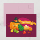Happy Thanksgiving Postcard Postkarte (Vorne/Hinten)