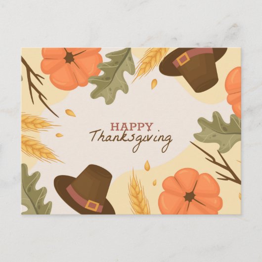 Happy Thanksgiving Postcard Postkarte (Vorderseite)