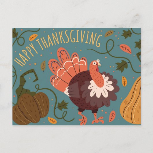 Happy Thanksgiving Postcard Postkarte (Vorderseite)