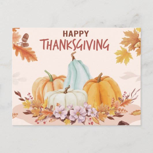 Happy Thanksgiving Postcard Postkarte (Vorderseite)
