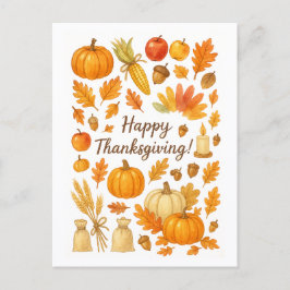 Happy Thanksgiving Postcard Postkarte