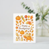 Happy Thanksgiving Postcard Postkarte (Stehend Vorderseite)