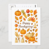 Happy Thanksgiving Postcard Postkarte (Vorne/Hinten)