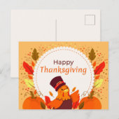 Happy Thanksgiving Postkarte (Vorne/Hinten)
