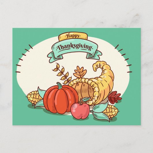 Happy Thanksgiving Postkarte (Vorderseite)