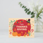 Happy Thanksgiving Postkarte (Stehend Vorderseite)