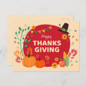 Happy Thanksgiving Postkarte (Vorne/Hinten)