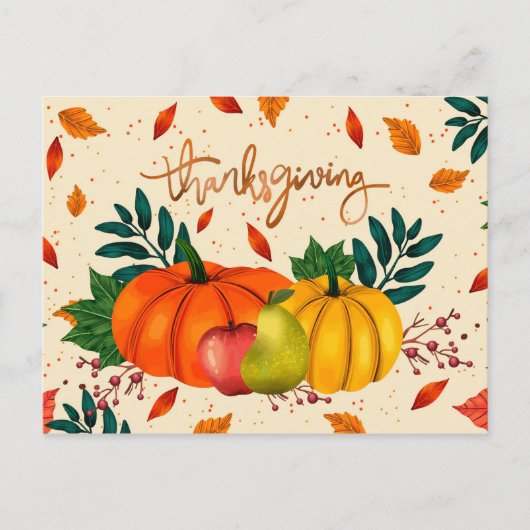 Happy Thanksgiving Postkarte (Vorderseite)