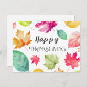 Happy Thanksgiving Postkarte (Vorne/Hinten)
