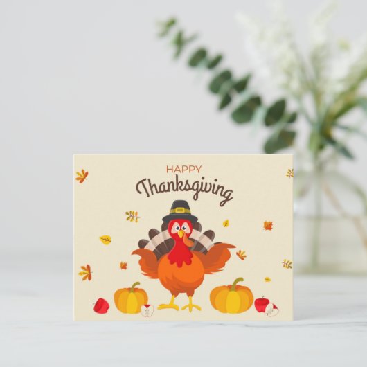 Happy Thanksgiving Postkarte (Stehend Vorderseite)