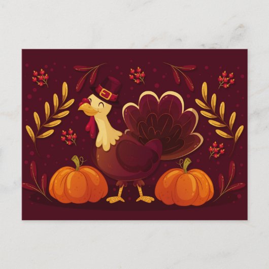Happy Thanksgiving Postkarte (Vorderseite)