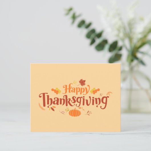 Happy Thanksgiving Postkarte (Stehend Vorderseite)