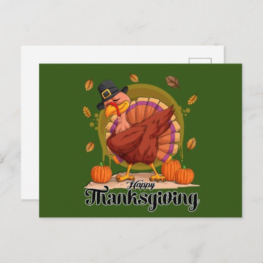 Happy Thanksgiving Postkarte (Vorne/Hinten)