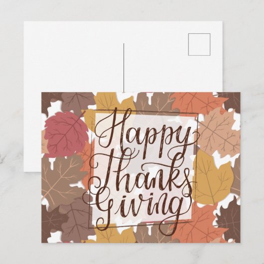 Happy Thanksgiving Postkarte (Vorne/Hinten)