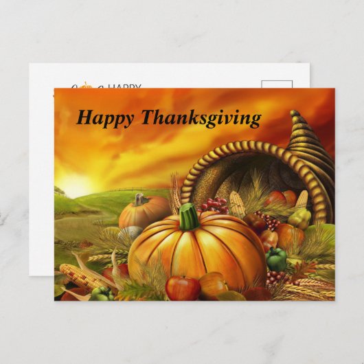 Happy Thanksgiving Postkarte (Vorne/Hinten)