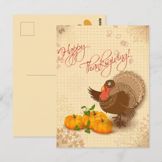 Happy Thanksgiving Postkarte (Vorne/Hinten)