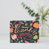 Happy Thanksgiving Postkarte (Stehend Vorderseite)