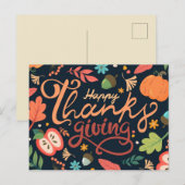 Happy Thanksgiving Postkarte (Vorne/Hinten)