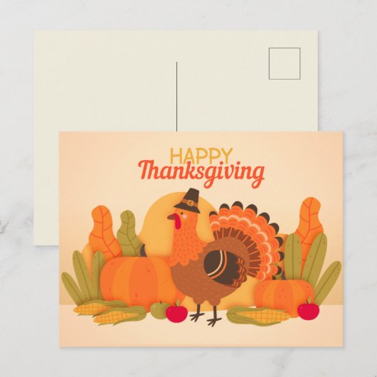 Happy Thanksgiving Postkarte (Vorne/Hinten)