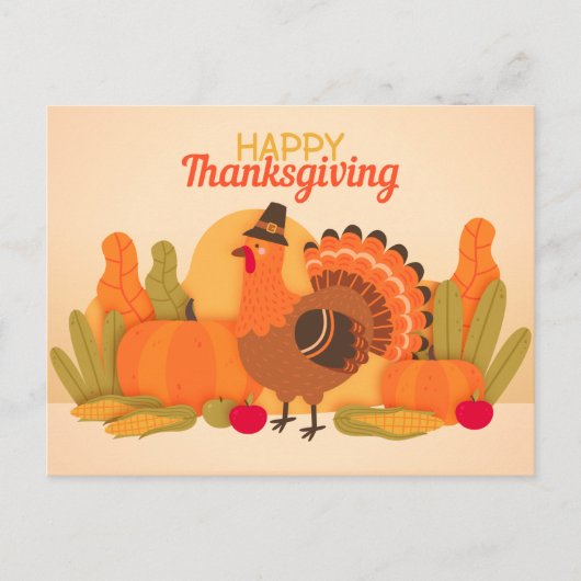 Happy Thanksgiving Postkarte (Vorderseite)