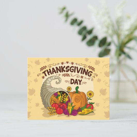 Happy Thanksgiving Postkarte (Stehend Vorderseite)