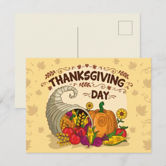 Happy Thanksgiving Postkarte (Vorne/Hinten)