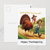 Happy Thanksgiving Postkarte (Vorne/Hinten)