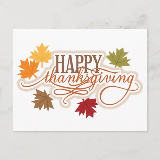 Happy Thanksgiving Postkarte (Vorderseite)