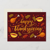 Happy Thanksgiving Postkarte (Vorne/Hinten)