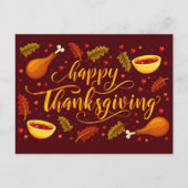 Happy Thanksgiving Postkarte (Vorderseite)