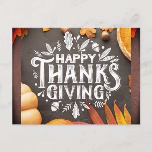 Happy Thanksgiving Postkarte (Vorderseite)