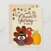 Happy Thanksgiving Postkarte (Vorne/Hinten)